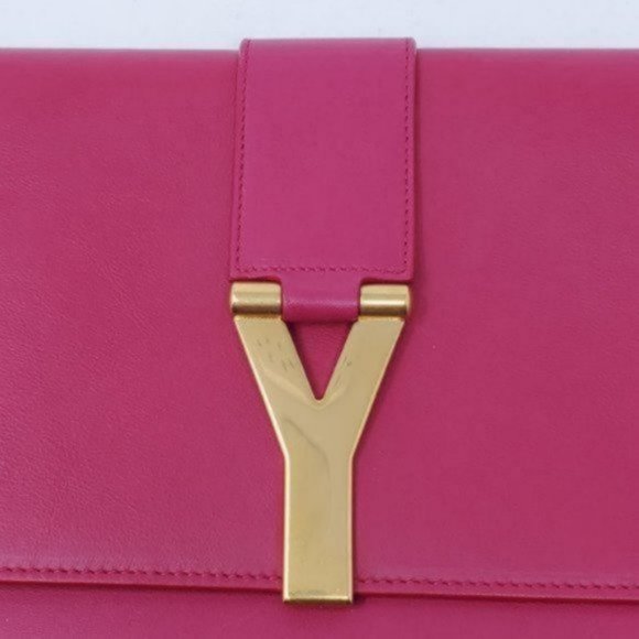 Authentic Saint Laurent Pink Gold Hardware Clutch - Picture 10 of 16